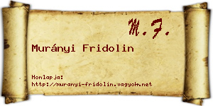 Murányi Fridolin névjegykártya